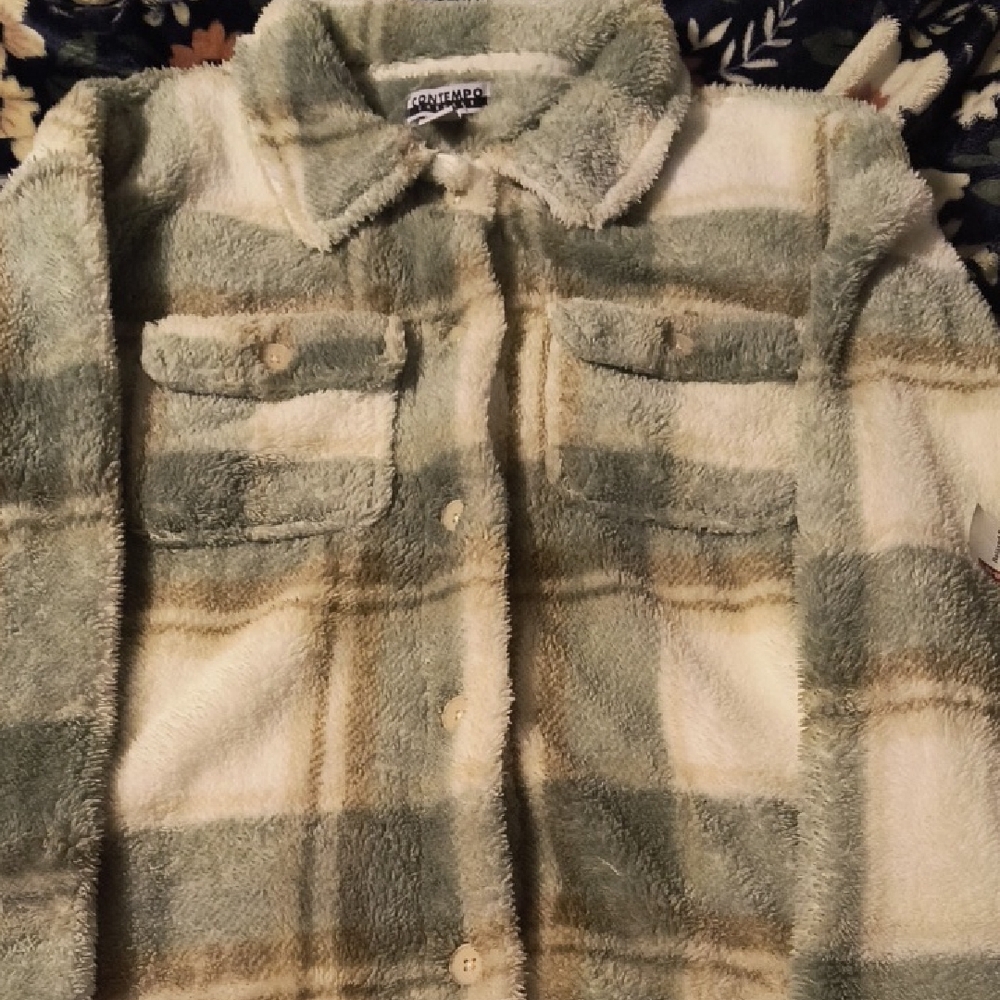 Cozy Green and Cream Plaid Jacket